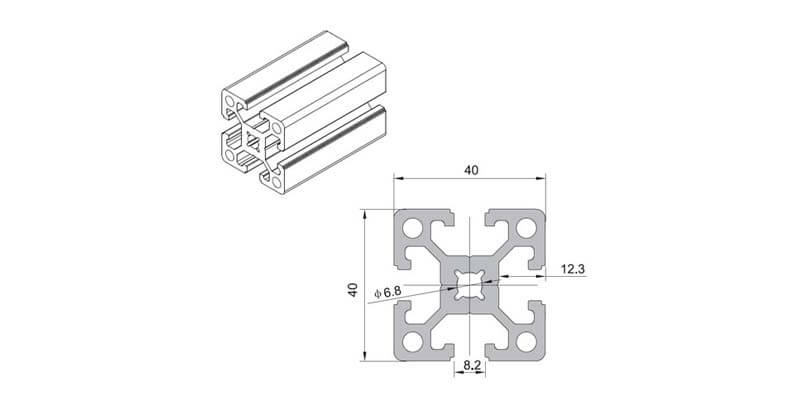 Industrial Aluminium Profile40-40s4