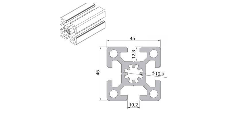 Industrial Aluminium Profile45-45W